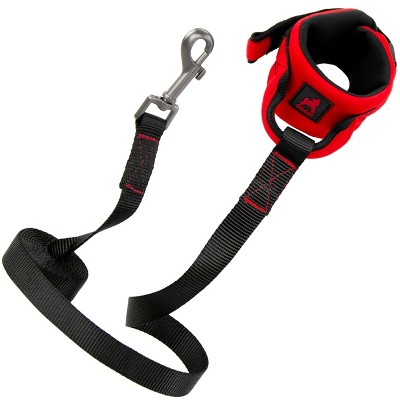 Gooby Neoprene Wrist Band Sport Leash Red, 6 FT