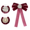 INSPIRE CHIC Women's Faux Pearl Bow Brooch Pre-Tied Clip Ribbon Solid Bow Neck Tie - 3 of 4