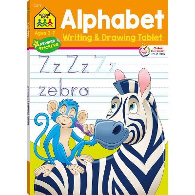 School Zone Alphabet Writing & Drawing Tablet Workbook - (Writing Tablet) (Paperback)