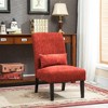 XINGHANZHENXUAN Armless Accent Chair with Matching Pillow, Solid Wood Legs, Modern Contemporary Chair for Living Room, Bedroom - 4 of 4
