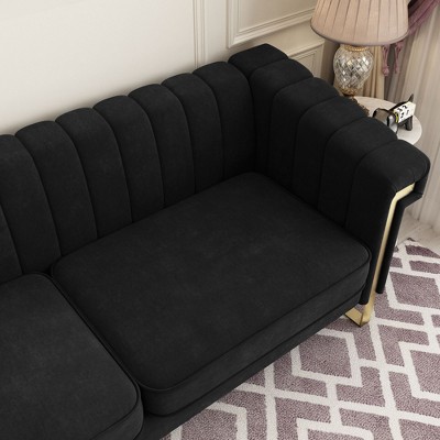 NicBex Couches for Living Room 83" Sofa Upholstered 3-Seat Couch Soft Sponges Comfy Modern Sofa with Gold Accents for Apartment