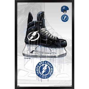 Trends International NHL Tampa Bay Lightning - Drip Skate 21 Framed Wall Poster Prints - 1 of 4