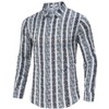Clearlove Men's Floral Print Button Down Shirt Long Sleeve Party Travel Casual Dress Shirt Breathable Comfort Top - 3 of 4