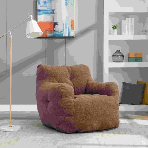 Racxily Soft Teddy Fabric Tufted Foam Bean Bag Sofa - Ergonomic Backrest Sofa with Memory Sponge,No Assembly, for Living Room/Bedroom. - 1 of 4