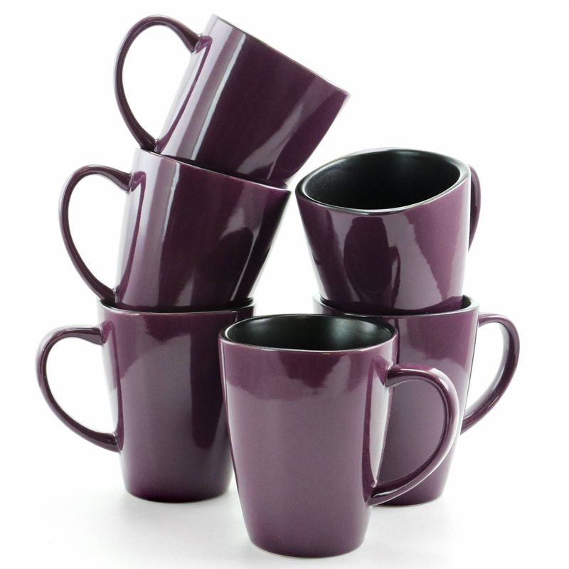 14oz 6pk Berry Heart Coffee Mugs Purple - Elama, 2 of 6