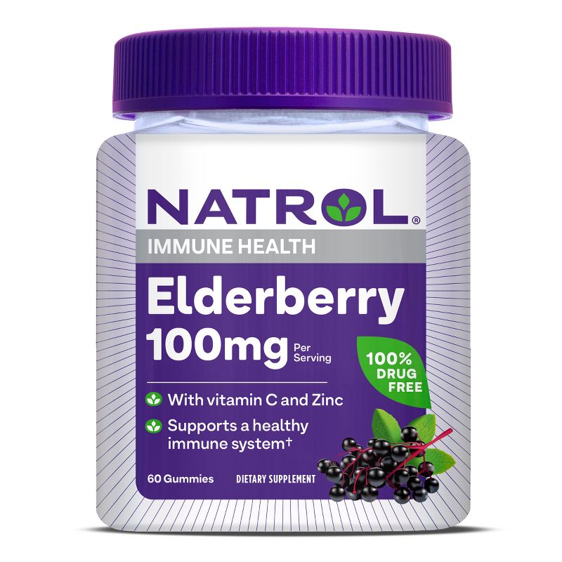 Natrol Elderberry 100mg Immune Health Gummy - 60ct, 1 of 11