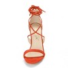 Allegra K Women's Solid Open Toe Lace Up Stiletto Sandals - 3 of 4