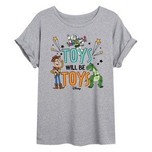 Women's - Disney - Toys Will Be Toys Oversized Graphic T-Shirt - 1 of 4