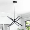 Dewdrop 3-Light Modern LED Pendant Light, Adjustable Dimmable Linear Chandelier in Matte Black, ETL Listed for Dining Room - 3 of 4