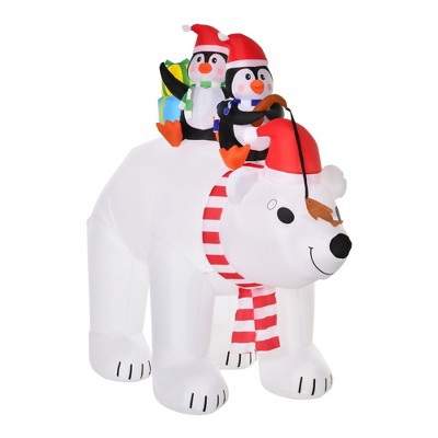 Cesicia 7ft Polar Bear and Penguins Christmas Inflatable, Outdoor Holiday Blow Up Yard Decoration