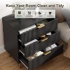 3 Drawer Dresser for Bedroom, Nightstand Chest of Drawers, Modern Wood Storage Dresser Organizer with Gold Metal Handles & Anti-Tipping Device - 3 of 4