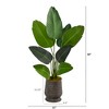 Nearly Natural 50-in Travelers Palm Artificial Tree in Ribbed Metal Planter - 2 of 3