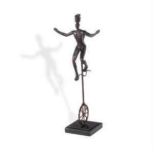 HomeRoots 16" Bronze Resin Unicycle Man Tabletop Sculpture - 1 of 4