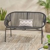 Condessa Patio Hammock Weave Loveseat Bench - Black - Christopher Knight Home: Durable Outdoor Seating - 2 of 4