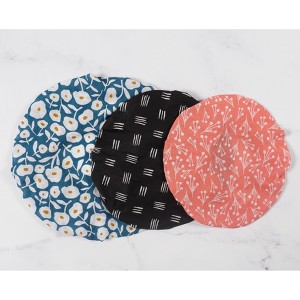 KAF Home Set of 3 Bowl Covers: Small Wynn, Medium soild Blue, Large Bell - 1 of 3