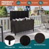 150-Gal Outdoor Wicker Deck Box w/Wheels, Waterproof Rattan Storage for Patio Cushions, Garden Tools & Pool Gear - 4 of 4