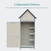 Outdoor Sheds Storage, 2.5x5.6FT Vertical Storage Sheds, Wooden Sheds with Metal Frame, Large Capacity Storage, Box for Backyard Garden Patio Lawn - 3 of 4