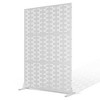 TOAOTBNBO Metal Privacy Screen with Stand, Decorative Privacy Fence Panels with Brick Pattern, Outdoor Privacy Screen for Garden, White - 2 of 4