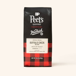Peet's Coffee Buffalo Check Blend Medium Roast Whole Bean Coffee - 10.5oz - Woolrich x Target - 1 of 4