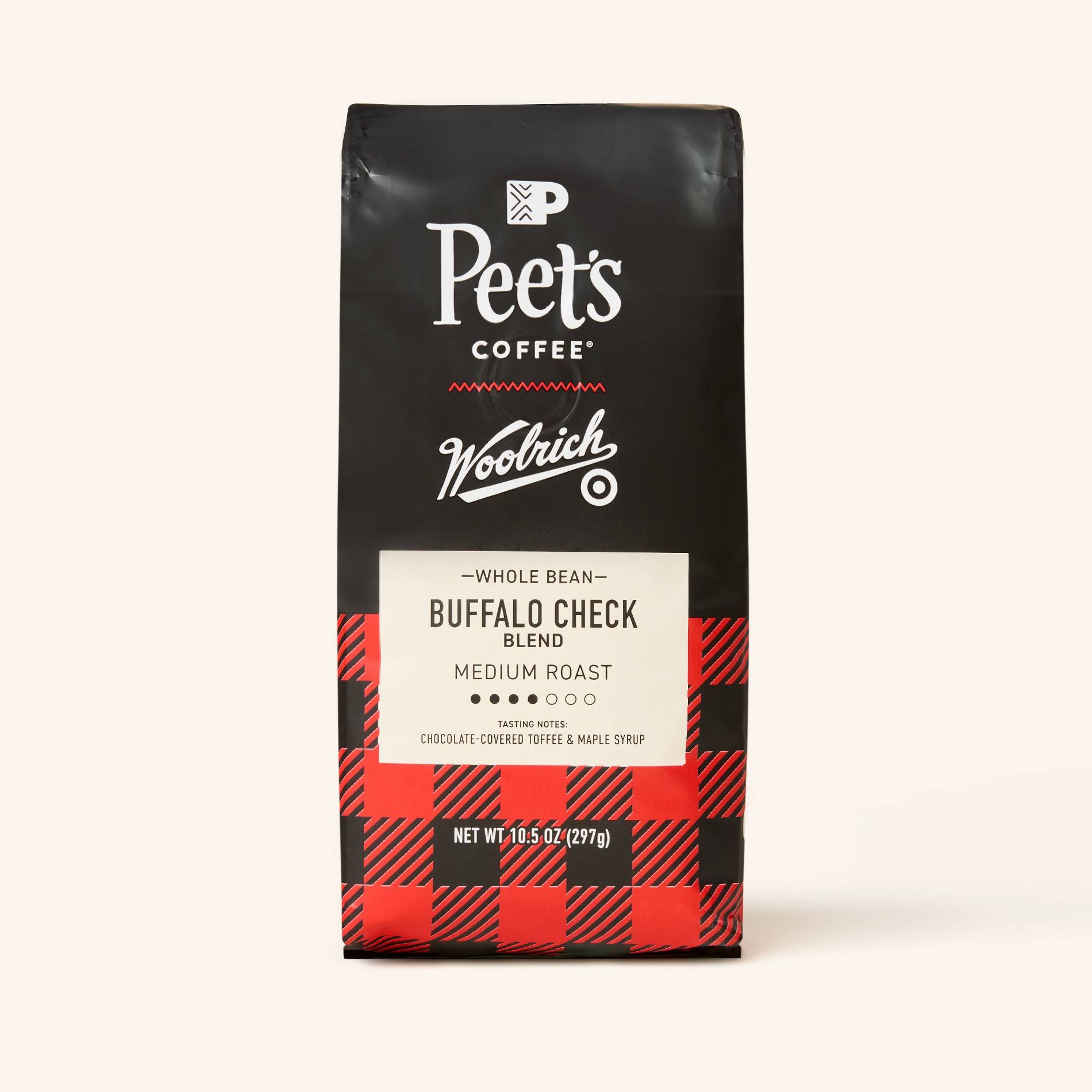 Peet's Coffee Buffalo Check Blend Medium Roast Whole Bean Coffee - 10.5oz - Woolrich x Target
