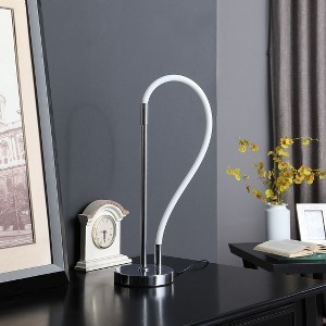 Vynxaria 20.25" Contemporary Chrome LED Tube Table Lamp with Magnetic End - 1 of 4