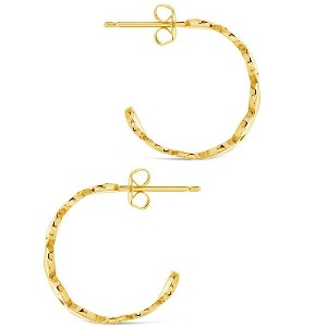 SHINE by Sterling Forever Smile Hoops - 1 of 2