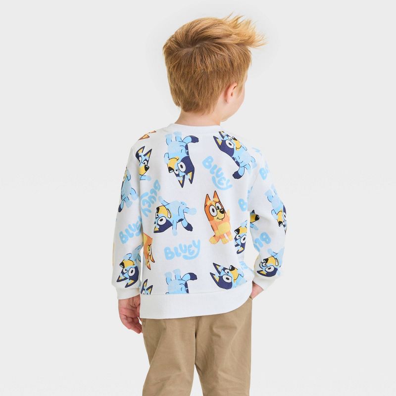 Toddler Boys&#39; Bluey Printed Pullover Sweatshirt - Cream, 2 of 10
