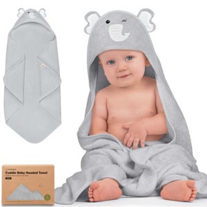 KeaBabies Cuddle Baby Hooded Towel, Organic Baby Bath Towel, Hooded Baby Towels, Baby Beach Towel for Newborn, Kids - 1 of 4