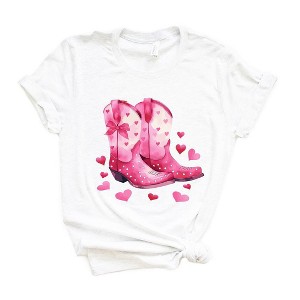 Simply Sage Market Women's Coquette Valentine Boots Short Sleeve Graphic Tee - 1 of 4