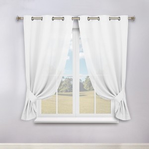 Classic Modern Solid Room Darkening Semi-Blackout Curtains, Grommets, Set of 2 by Blue Nile Mills - 1 of 4