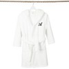 Personalized Linum Kids 100% Polyester SUPER PLUSH Double Brushed Hooded Bathrobe in Black Script Font - 2 of 4