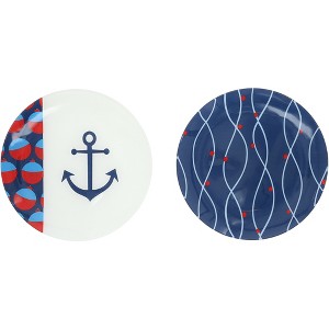 Pavilion Gift Company - Lake - 8" Glass Appetizer Plates (Set of 2) - Serving Platters - 1 of 4