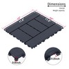 Chic Crate-H-Style Interlocking Deck Tiles – 44-Pack Quick-Install 12x12 Patio Flooring for Porch, Poolside & Backyard, Dark Gray - 2 of 4