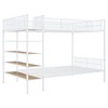 Twin Over Full Metal Bunk Bed with 5-Tier Shelves, Black - 3 of 4