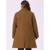 Agnes Orinda Women's Plus Size Winter Notched Lapel Single Breasted with Pockets Pea Coats - 4 of 4