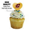 Central Michigan University Secondary Heart Love Cupcake Picks Toppers Decoration Set of 6 - 3 of 4
