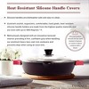 Cast Iron Skillet with Glass Lid - 12"-Inch Dual Handle Frying Pan + Pan Scraper + Silicone Handle Holder Covers - Preseasoned Oven Safe. - 3 of 4