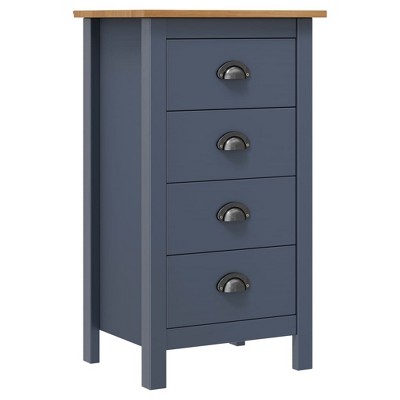 vidaXL Sideboard Hill Gray 18.1 in.x13.8 in.x31.5 in. Solid Pine Wood