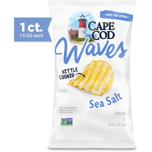 Cape Cod Potato Chips Wavy Cut Sea Salt Kettle Cooked Chips - 7.5 Oz - image 1 of 4