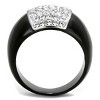 Slickblue Women’s Black IP Ring with Synthetic Crystal Grid – Two-Tone Finish, Statement Pave Look, Sizes 5–10 - 3 of 4