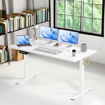 ROOMTEC Electric Standing Computer Desk, Adjustable Height Stand Up Desk with LED Display, Ergonomic Gaming Desk for Home Office