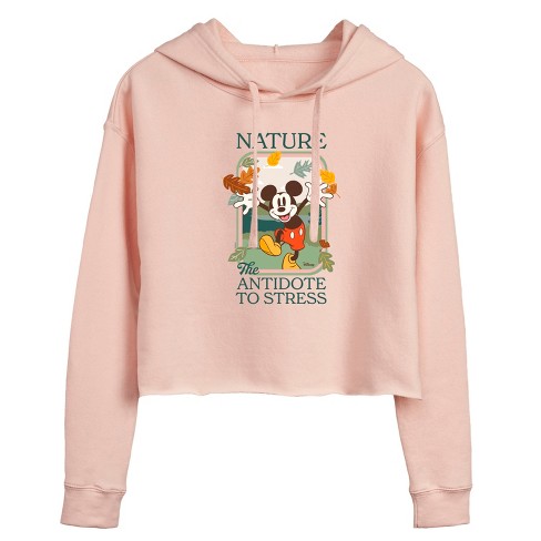 Women's - Disney - Nature The Antidote To Stress Cropped Graphic Hoodie - image 1 of 3