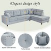 109.2" Linen L-Shaped Modular Sectional Sofa with Removable Back Cushions and 2 Pillows - 4 of 4