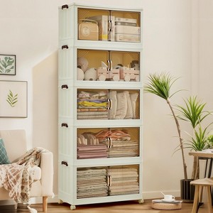 5rd Floor Storage Bins with Lockable Wheels,Storage Bins with Lids,  Plastic Closet Organizers and Storage Drawer for Office, Bedroom - 1 of 4