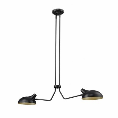Bellamy Matte Black and Gold 46" Steel Island Pendant Light