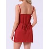 INSPIRE CHIC Women's Satin Sleep Shirt Silky Spaghetti Strap Cowl Neck Tie Waist Mini Nightgown - 2 of 4