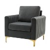 Iapygia Contemporary Tufted Wooden Upholstered Club Chair with Metal Legs  for Bedroom and Living Room Club Chair  | ARTFUL LIVING DESIGN - 2 of 4