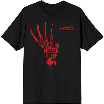 Men's Black Freddy Krueger Never Sleep Again T-shirt