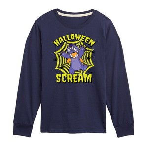 Boys' - Lilo and Stitch - Halloween Scream Spider Web Long Sleeve Graphic T-Shirt - 1 of 4