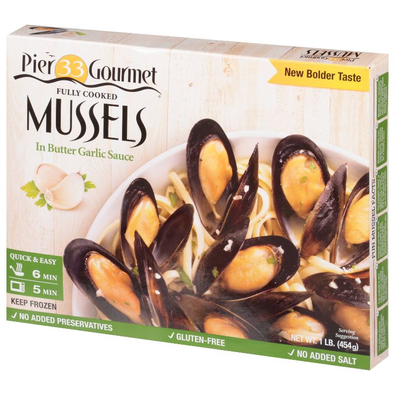 Pier 33 Gourmet Mussels in Butter Garlic Sauce - Frozen - 1lb, 2 of 4